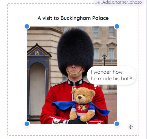 Page with caption and speech bubble
