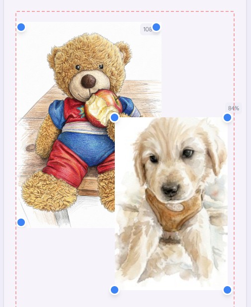 Resizing and arranging photos in collage mode